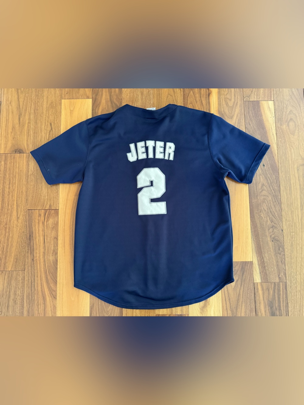 Vintage MLB New York Yankees Derek Jeter #2 True Fan Baseball Jersey L Navy - Picture 12 of 12